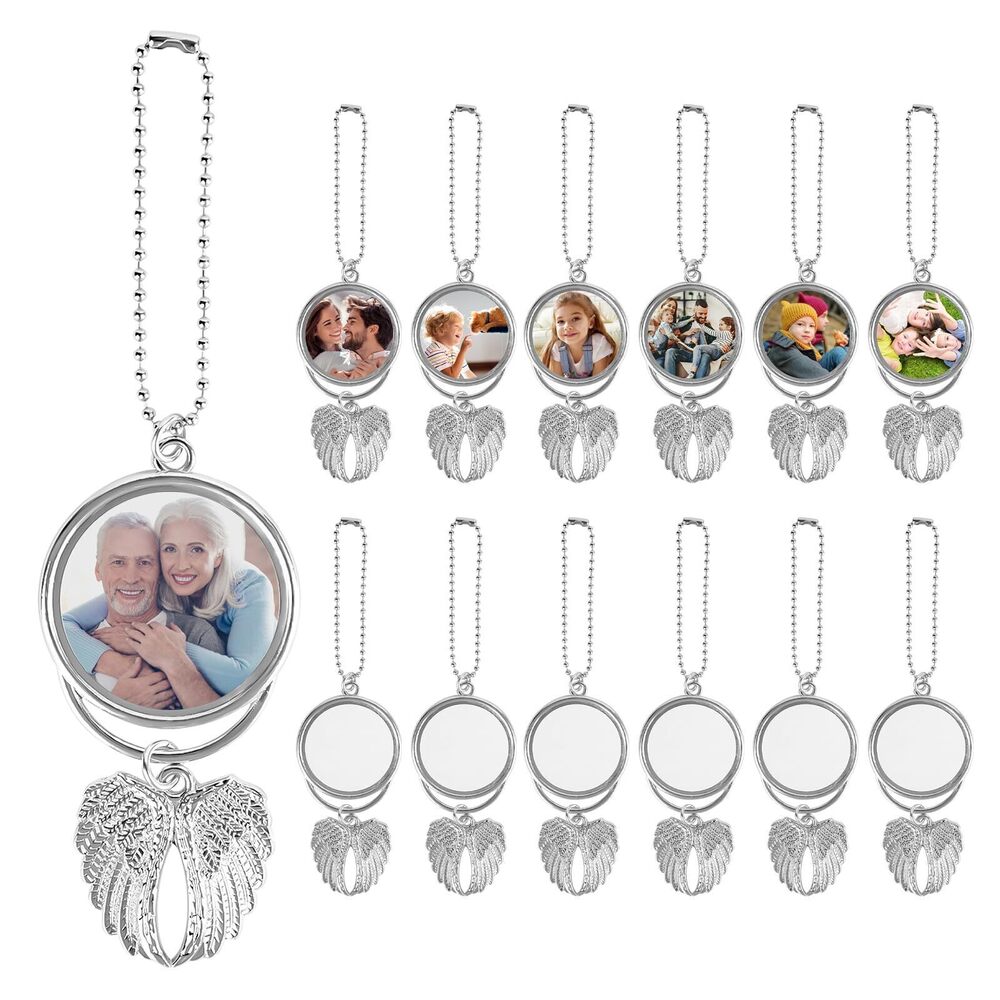 3894 12 PCS Double-Sided Metal Sublimation Keychain Blanks, DIY Sublimation